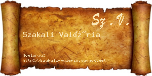 Szakali Valéria névjegykártya
